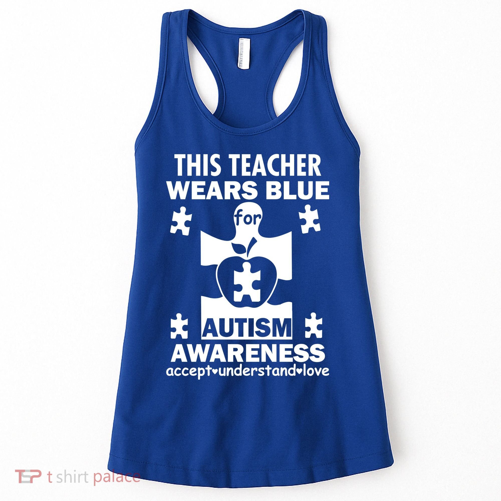 This Teacher Wears Blue Autism Awareness Women's Tank Top