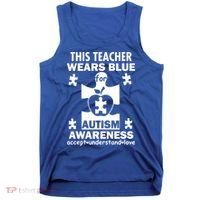This Teacher Wears Blue Autism Awareness Tank Top thumb 0