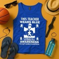 This Teacher Wears Blue Autism Awareness Tank Top thumb 4
