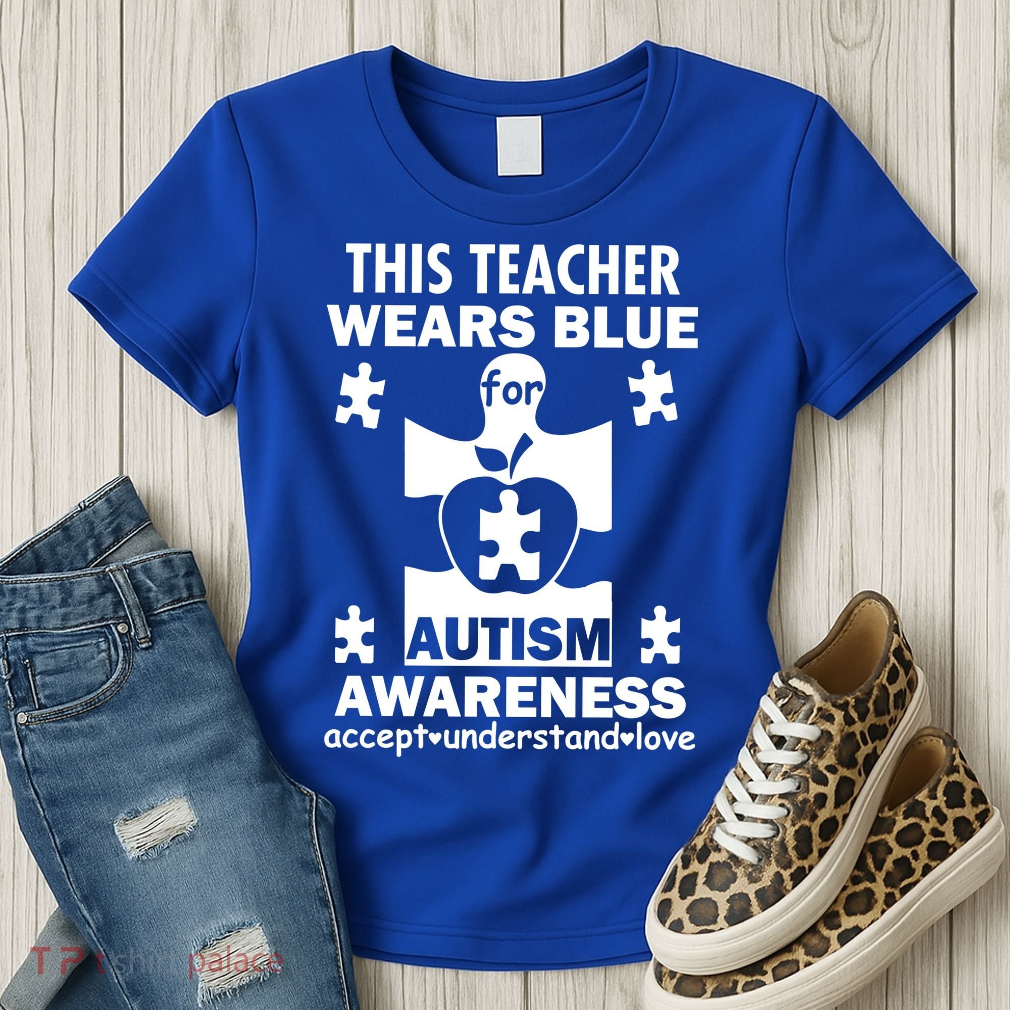 This Teacher Wears Blue Autism Awareness Women's T-Shirt