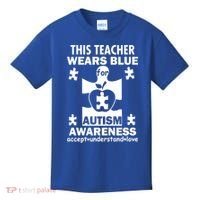 This Teacher Wears Blue Autism Awareness Kids T-Shirt thumb 0