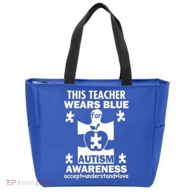 This Teacher Wears Blue Autism Awareness Tote Bag