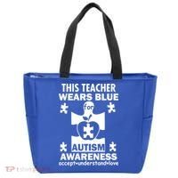This Teacher Wears Blue Autism Awareness Tote Bag thumb 0