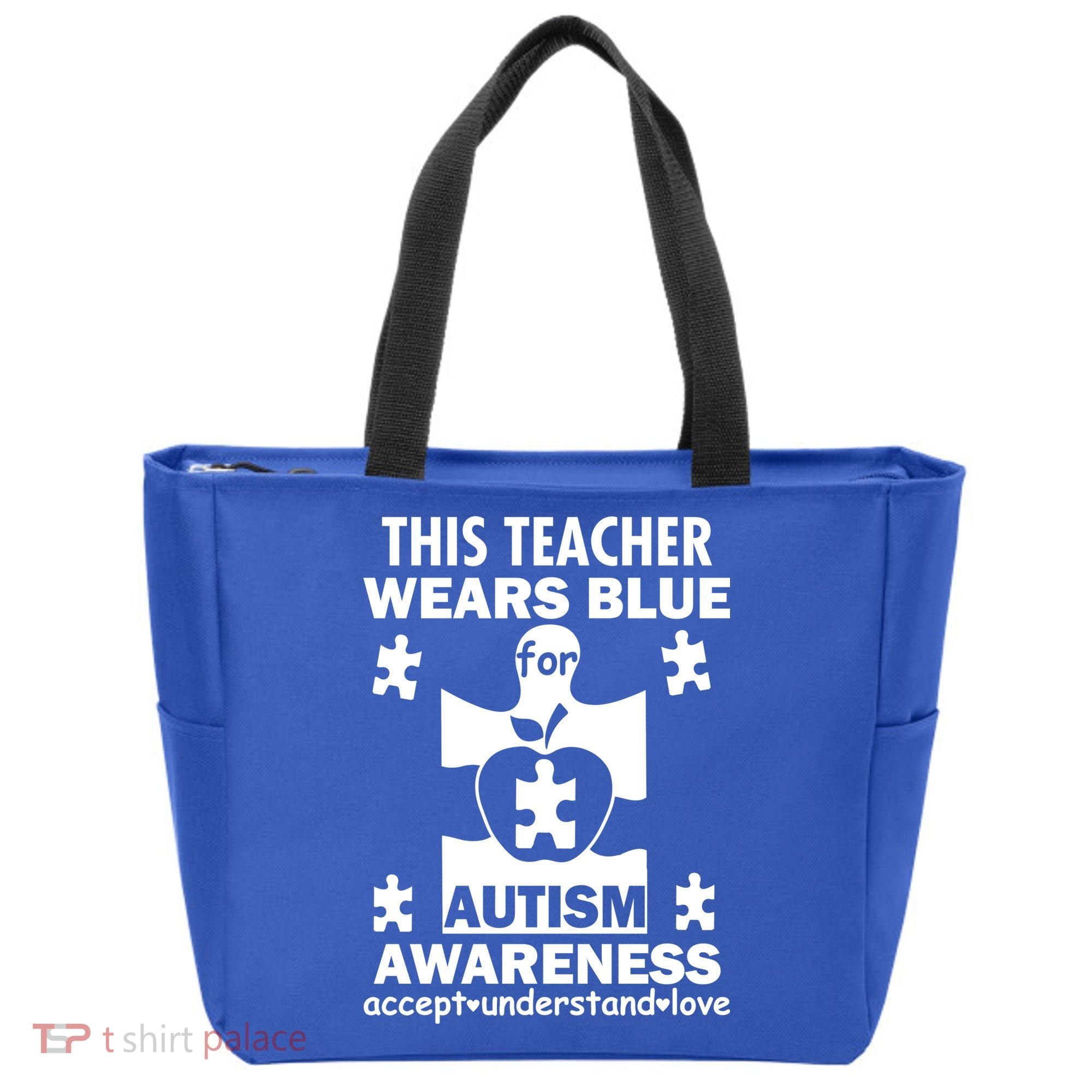 This Teacher Wears Blue Autism Awareness Tote Bag