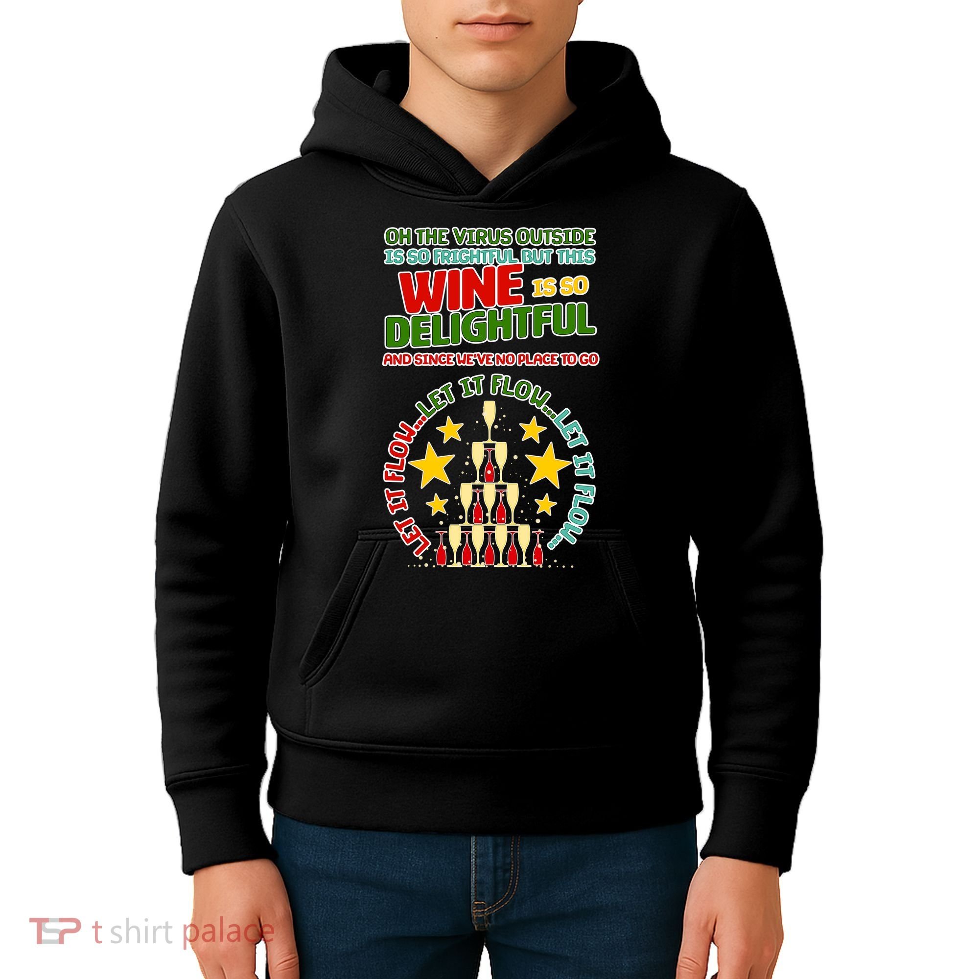 This Wine is So Delightful Let it Flow Let it Flow Let it Flow Kids Hoodie