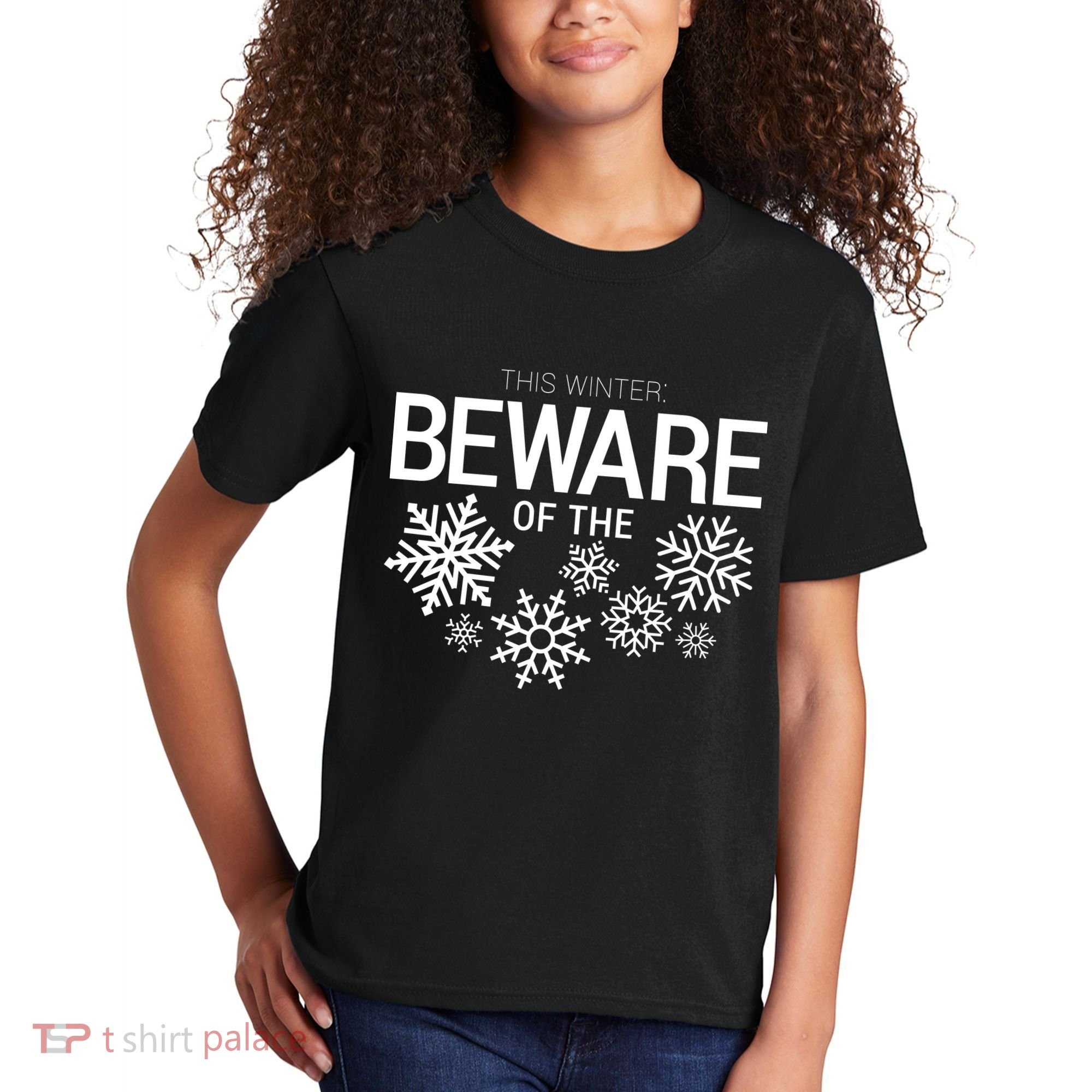 This Winter: Beware Of The Snowflakes Kids T-Shirt