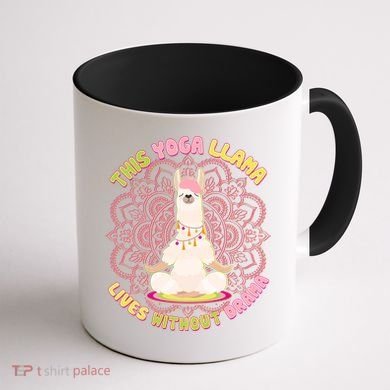 This Yoga Llama Lives Without Drama Coffee Mug back