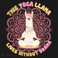 This Yoga Llama Lives Without Drama Ornament thumb 1