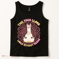 This Yoga Llama Lives Without Drama Tank Top thumb 2