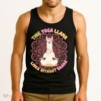 This Yoga Llama Lives Without Drama Tank Top thumb 3