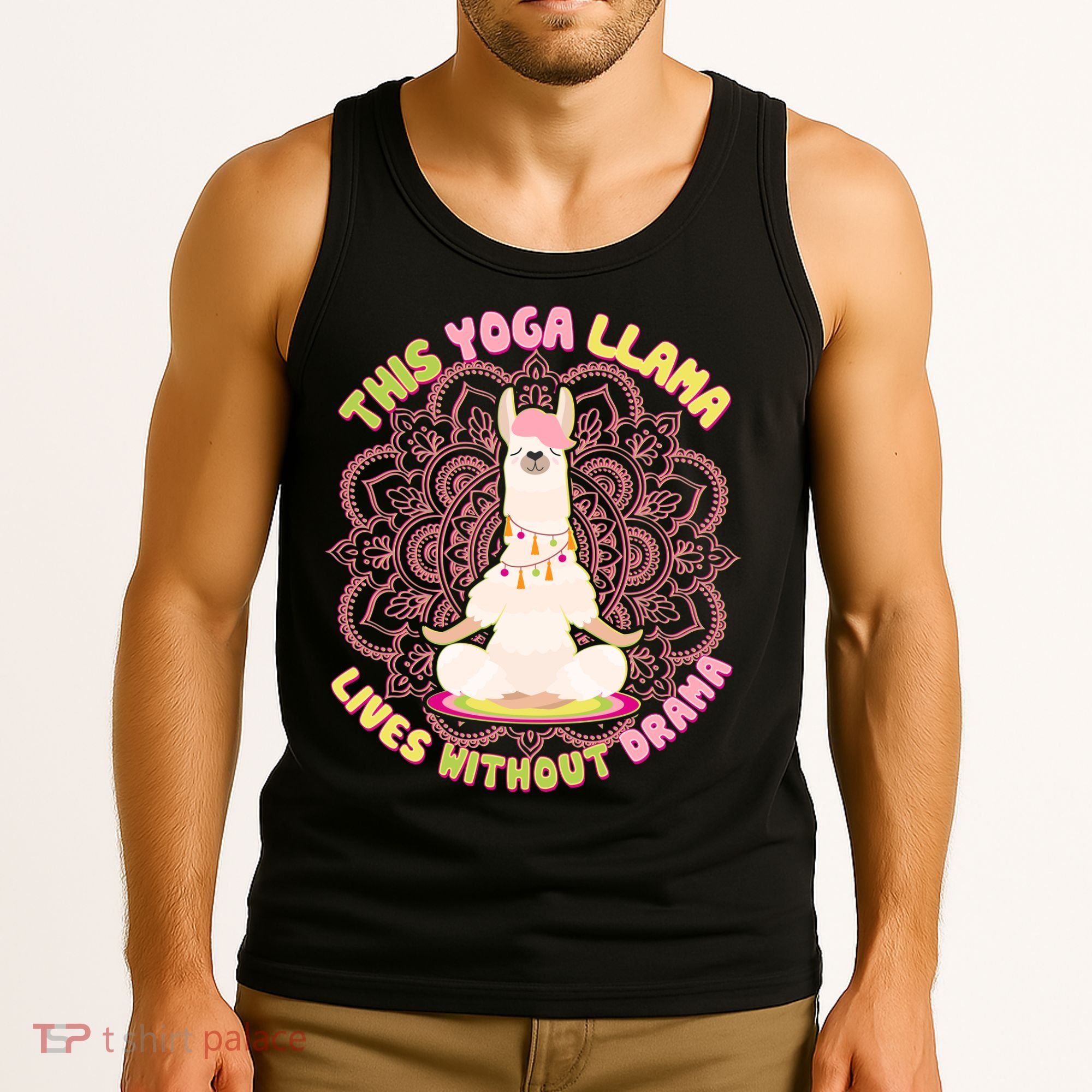 This Yoga Llama Lives Without Drama Tank Top