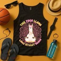 This Yoga Llama Lives Without Drama Tank Top thumb 4