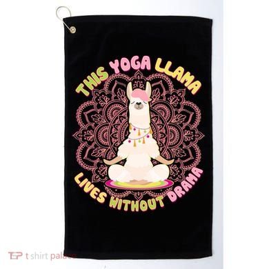 This Yoga Llama Lives Without Drama Golf Towel