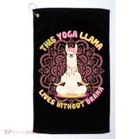 This Yoga Llama Lives Without Drama Golf Towel thumb 0