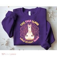 This Yoga Llama Lives Without Drama Sweatshirt thumb 2
