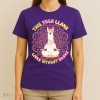 This Yoga Llama Lives Without Drama T-Shirt thumb 4
