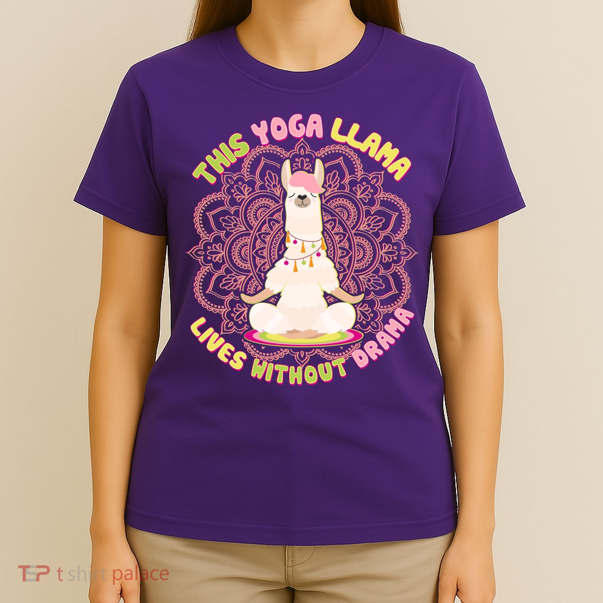 This Yoga Llama Lives Without Drama T-Shirt