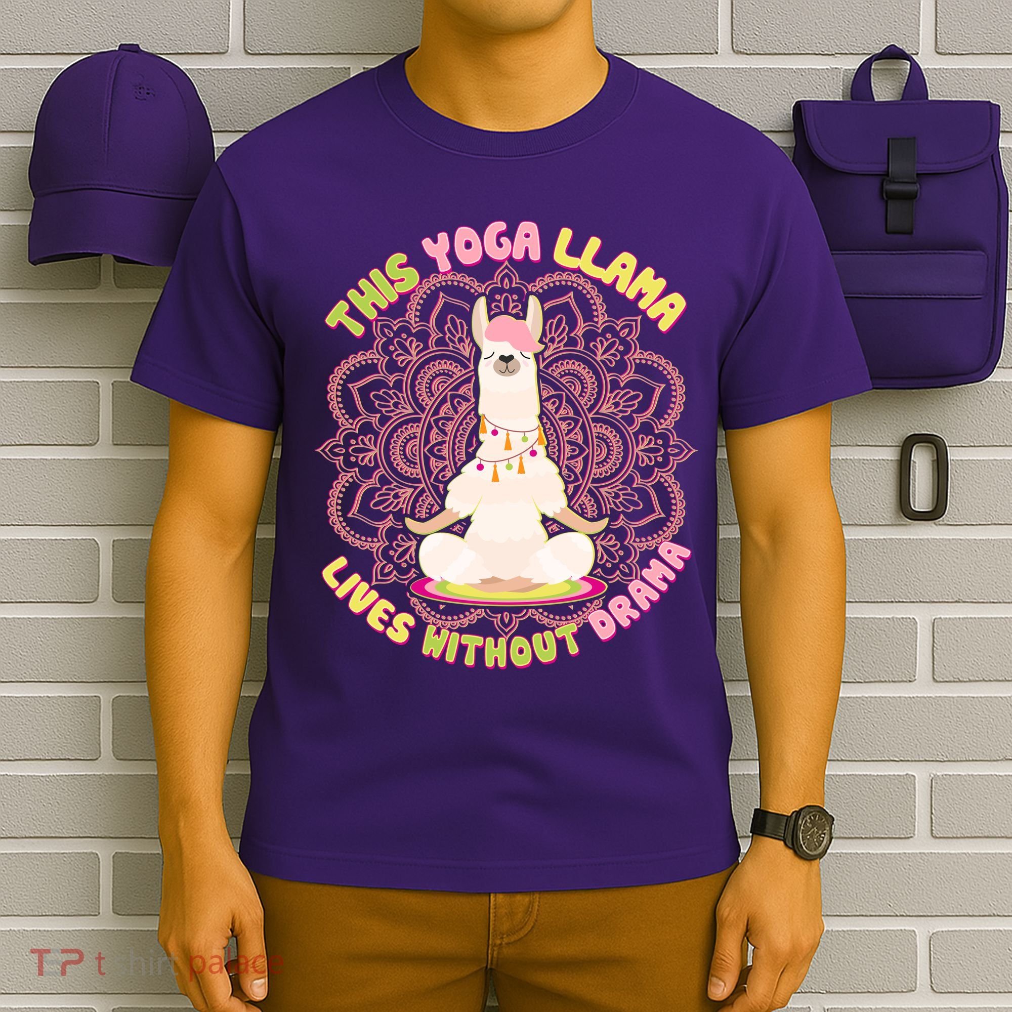 This Yoga Llama Lives Without Drama T-Shirt