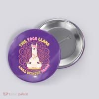 This Yoga Llama Lives Without Drama Button thumb 0