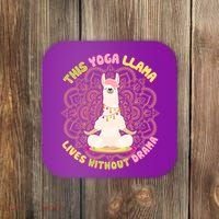 This Yoga Llama Lives Without Drama Coaster thumb 0