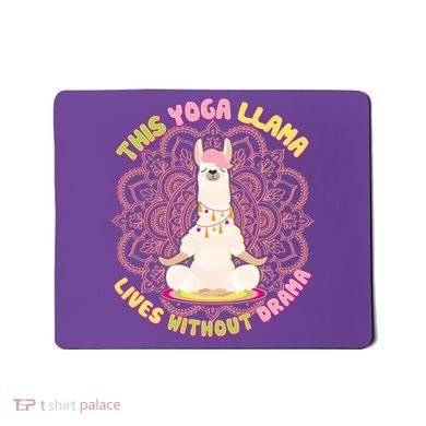 This Yoga Llama Lives Without Drama Mousepad