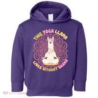 This Yoga Llama Lives Without Drama Toddler Hoodie thumb 0