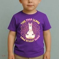 This Yoga Llama Lives Without Drama Toddler T-Shirt thumb 2