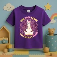 This Yoga Llama Lives Without Drama Toddler T-Shirt thumb 3