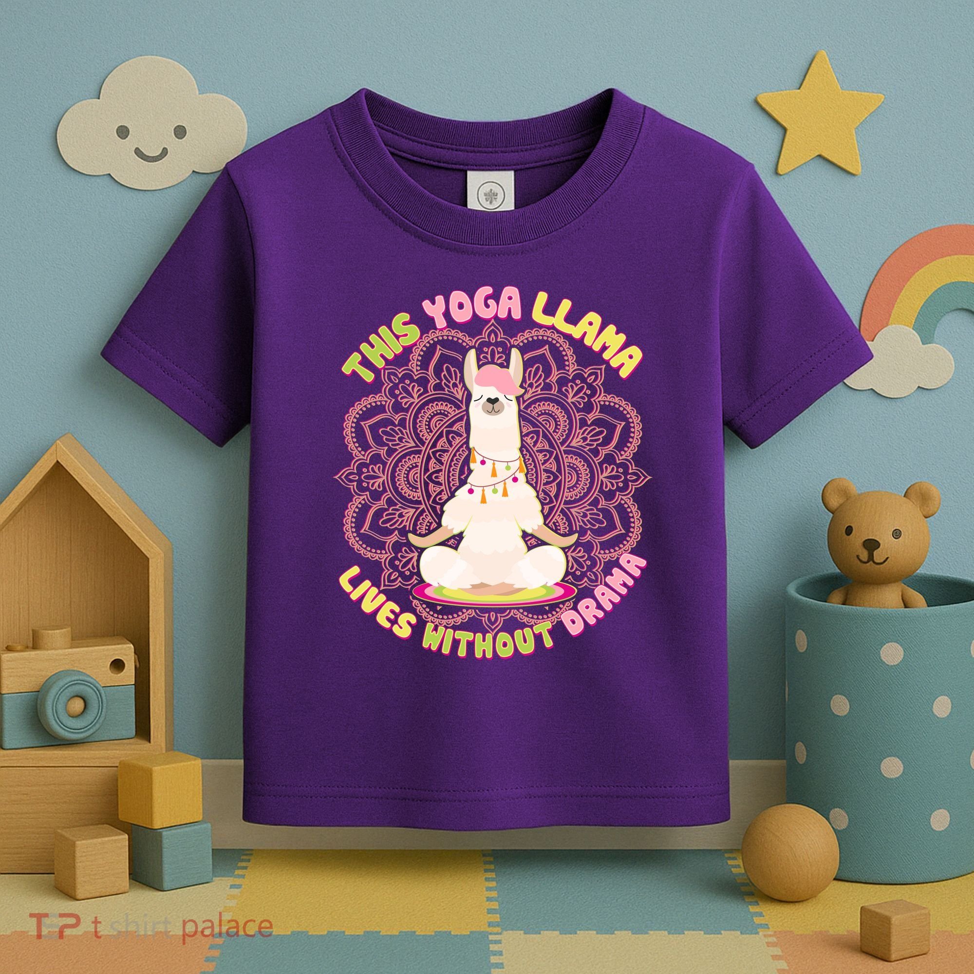 This Yoga Llama Lives Without Drama Toddler T-Shirt