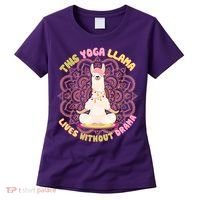 This Yoga Llama Lives Without Drama Women's T-Shirt thumb 0