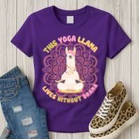 This Yoga Llama Lives Without Drama Women's T-Shirt thumb 3