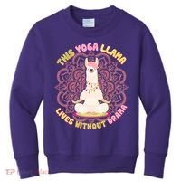 This Yoga Llama Lives Without Drama Kids Sweatshirt thumb 0