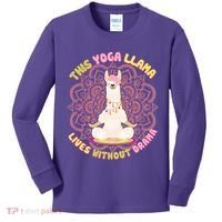 This Yoga Llama Lives Without Drama Kids Long Sleeve Shirt thumb 0