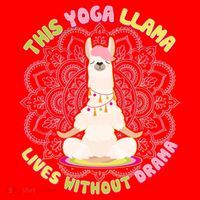 This Yoga Llama Lives Without Drama Santa Hat thumb 1