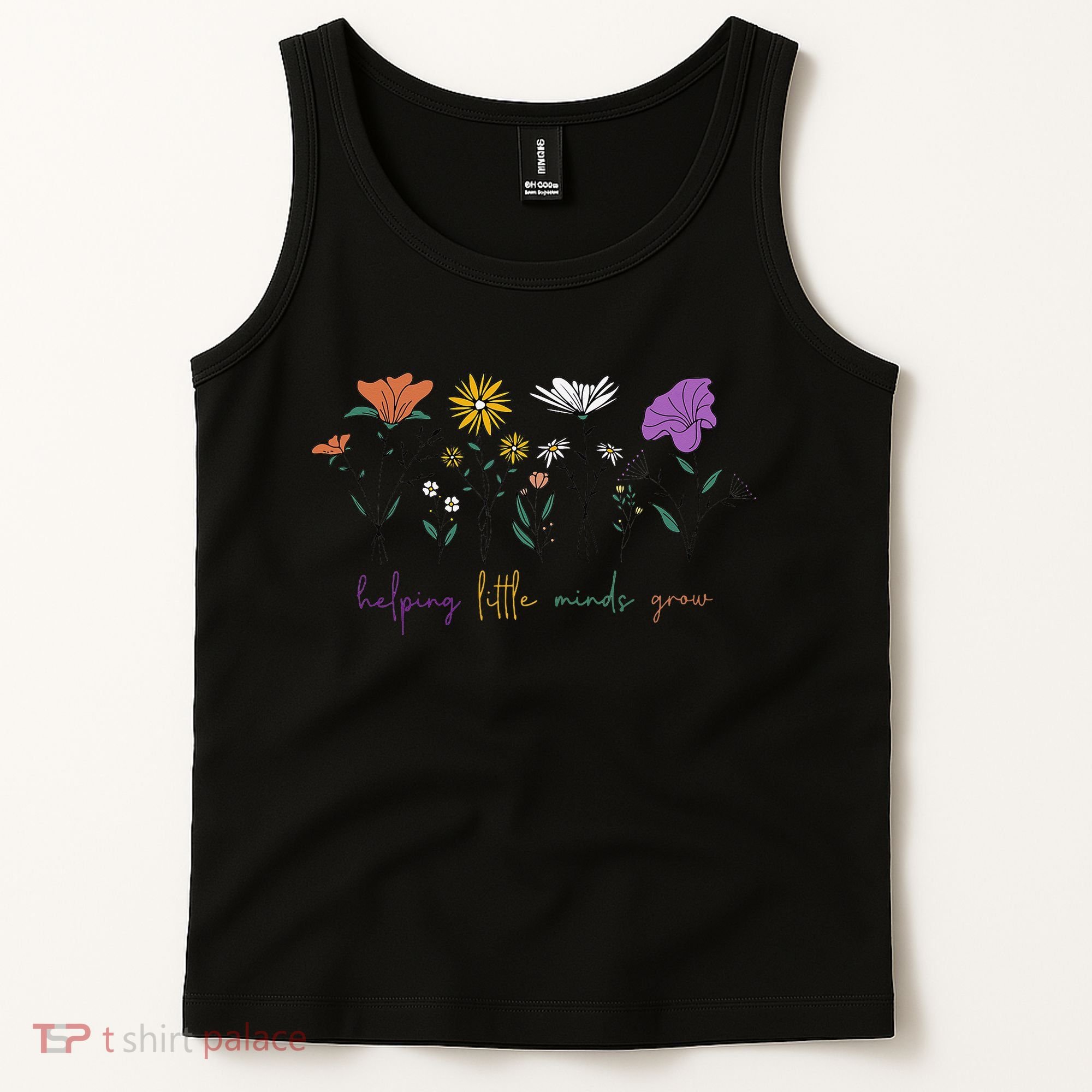 Teacher Helping Little Minds Grow Back To School Wildflower Tank Top