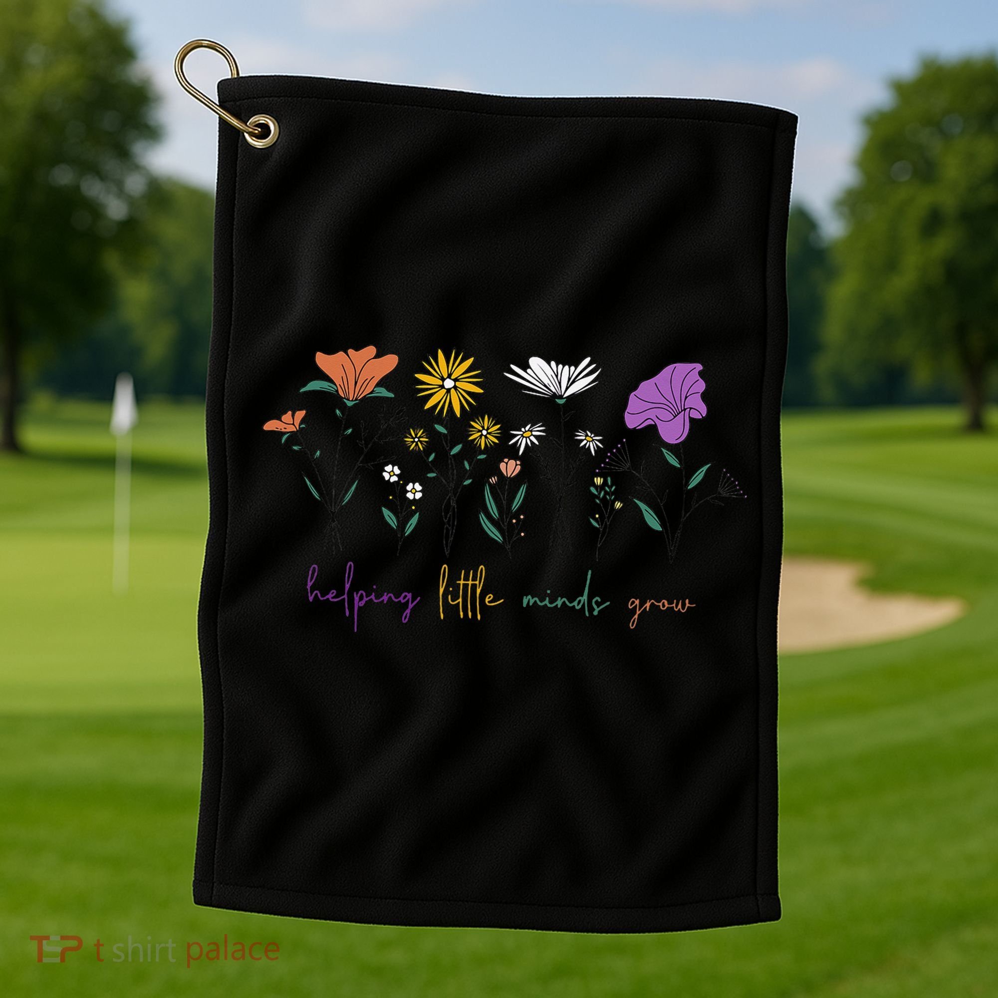 Teacher Helping Little Minds Grow Back To School Wildflower Golf Towel