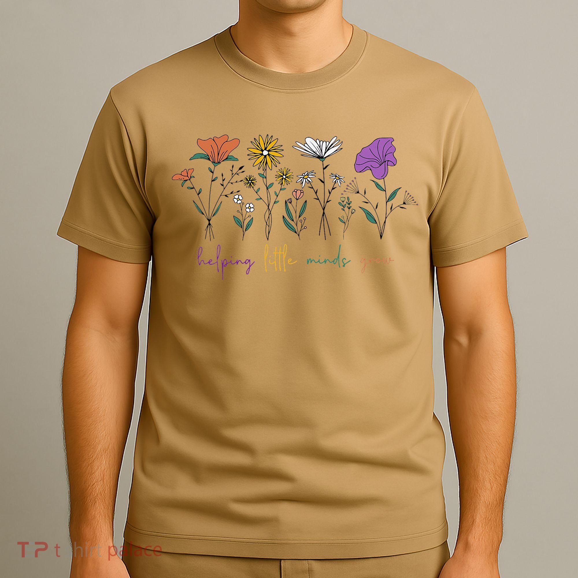 Teacher Helping Little Minds Grow Back To School Wildflower T-Shirt
