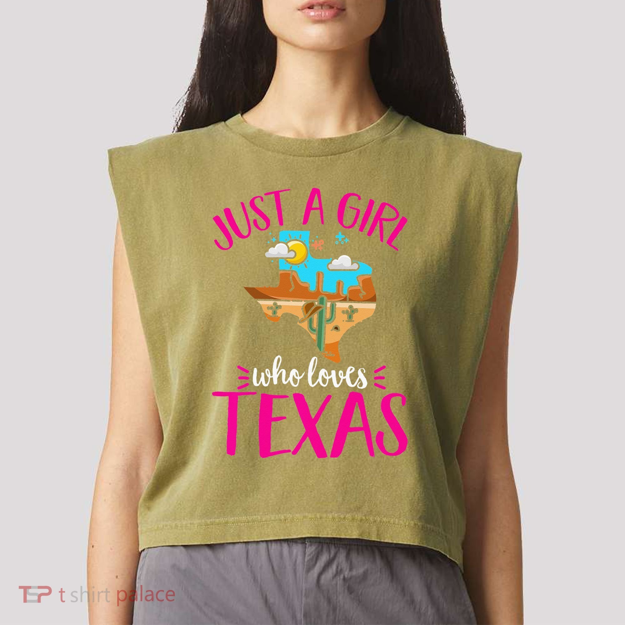 Texas Home Love Texan Who Loves Her Texas Garment-Dyed Women's Muscle Tee