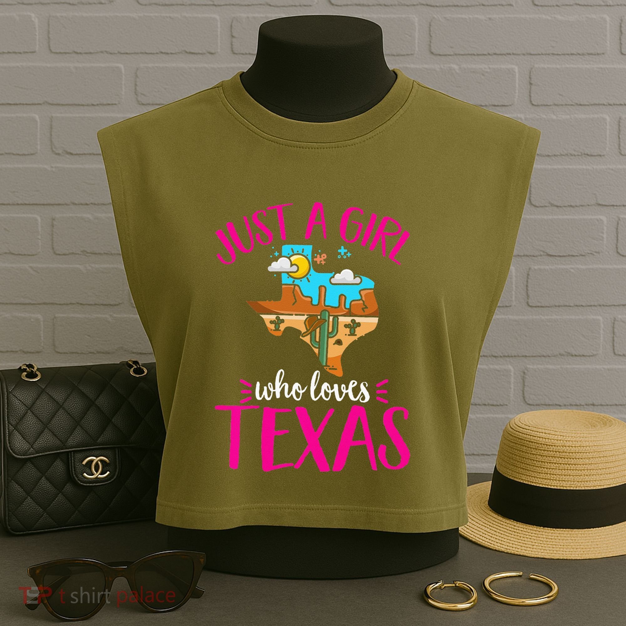 Texas Home Love Texan Who Loves Her Texas Garment-Dyed Women's Muscle Tee