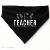 Teacher Helping Little Minds Grow Floral USA-Made Doggie Bandana thumb 0