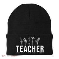 Teacher Helping Little Minds Grow Floral Beanie thumb 0