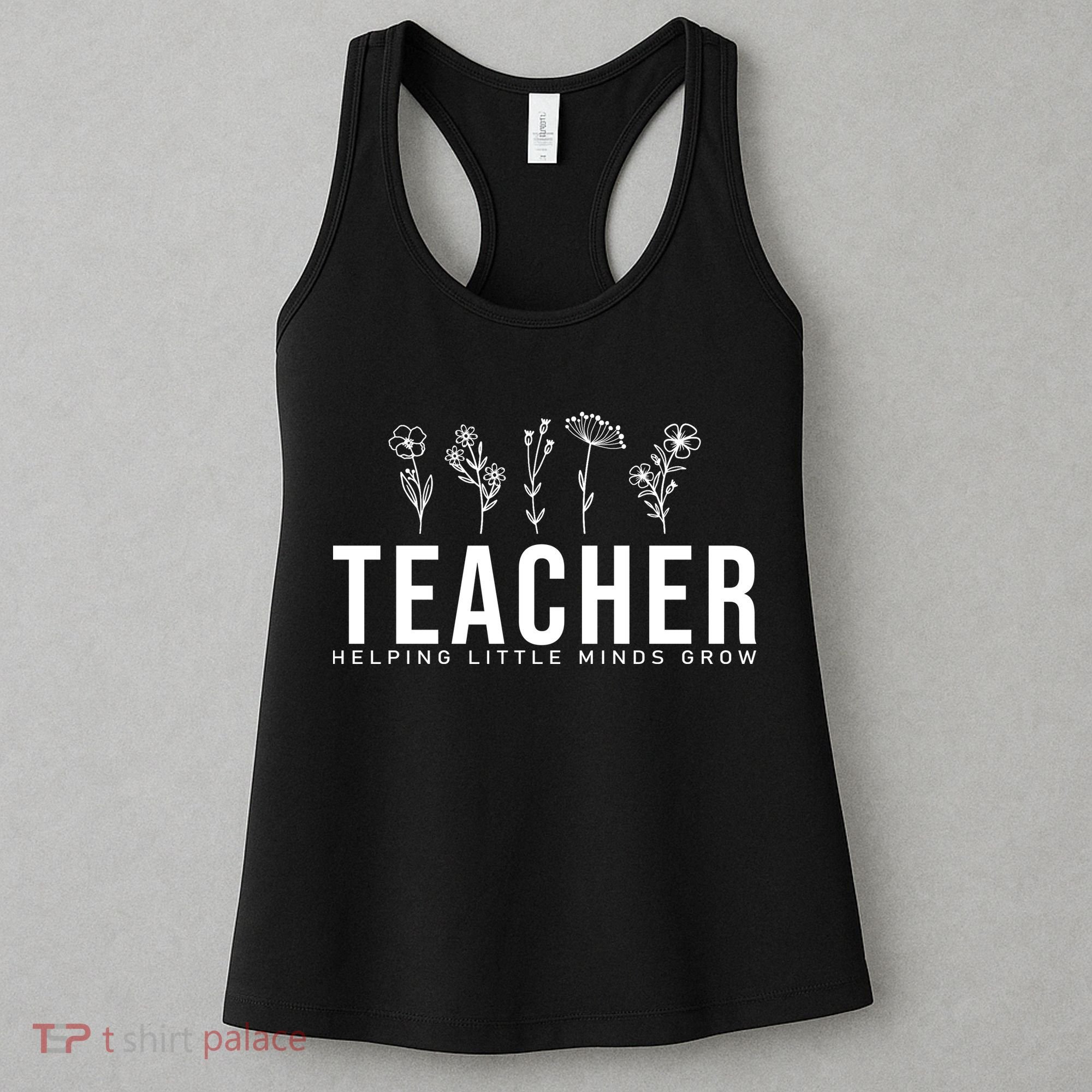 Teacher Helping Little Minds Grow Floral Women's Tank Top