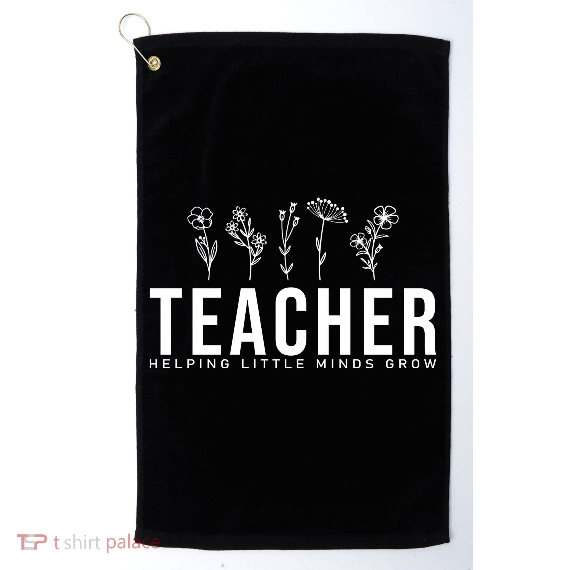 Teacher Helping Little Minds Grow Floral Golf Towel