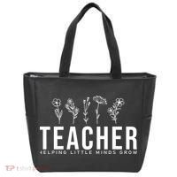 Teacher Helping Little Minds Grow Floral Tote Bag thumb 0