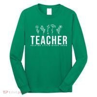 Teacher Helping Little Minds Grow Floral Long Sleeve Shirt thumb 0