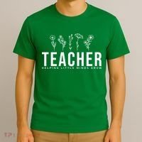 Teacher Helping Little Minds Grow Floral T-Shirt thumb 3