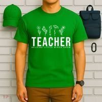Teacher Helping Little Minds Grow Floral T-Shirt thumb 6