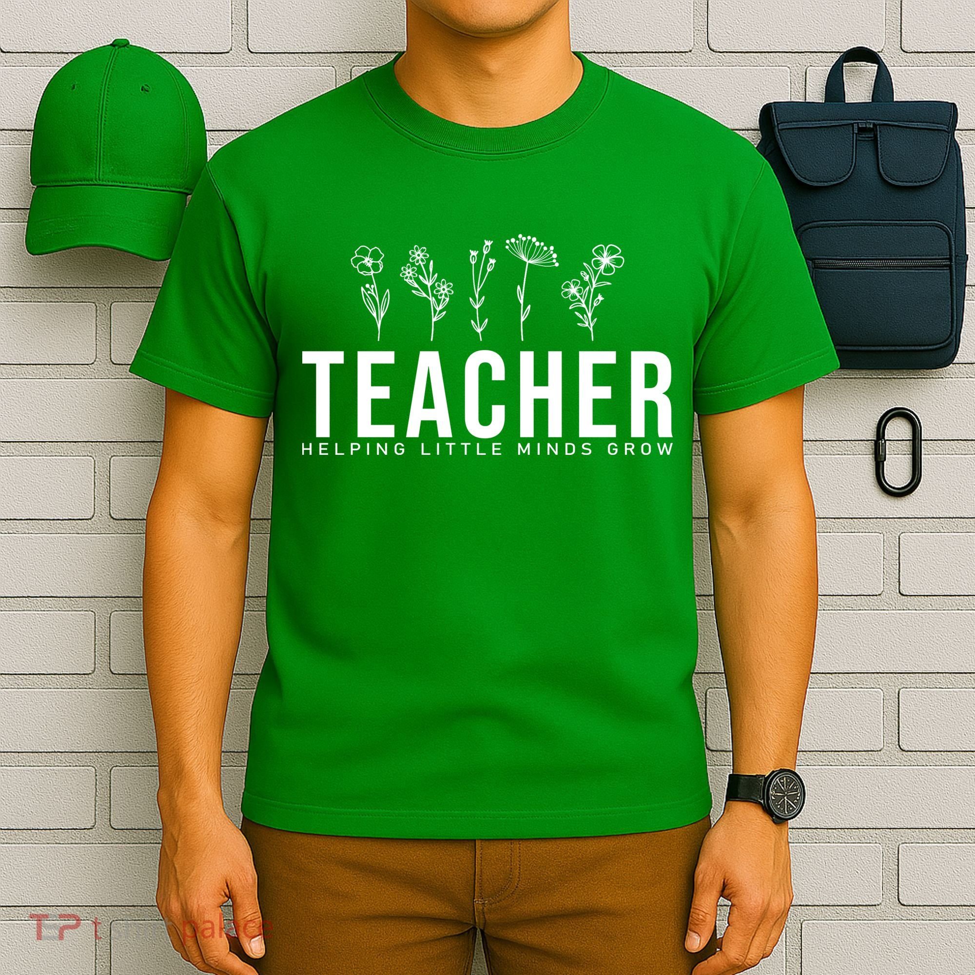 Teacher Helping Little Minds Grow Floral T-Shirt