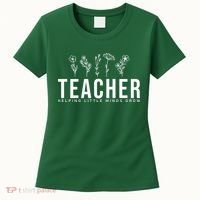 Teacher Helping Little Minds Grow Floral Women's T-Shirt thumb 0