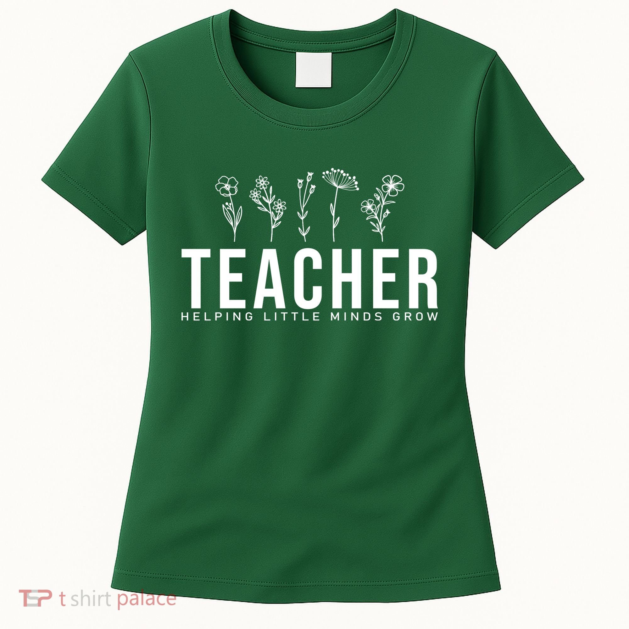 Teacher Helping Little Minds Grow Floral Women's T-Shirt